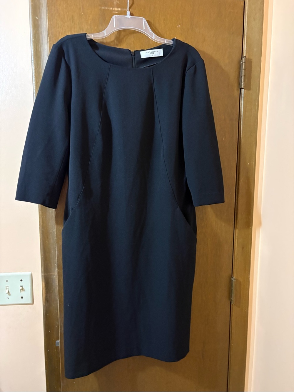 M.M. Lafleur Black 3/4 Sleeve Sheath Dress